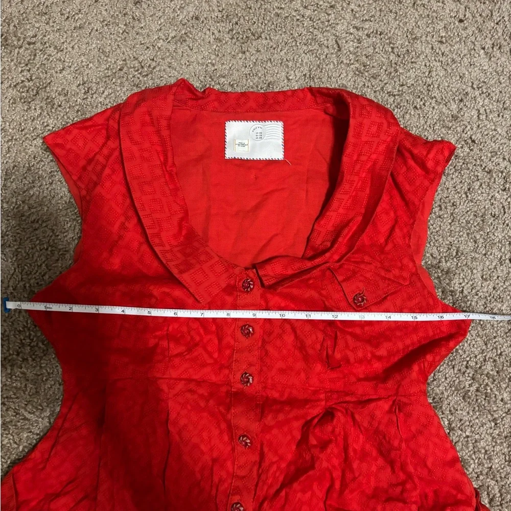 Postmark Anthropologie Four Corners high-low collared dress Size 2 100% cotton - Picture 5 of 10